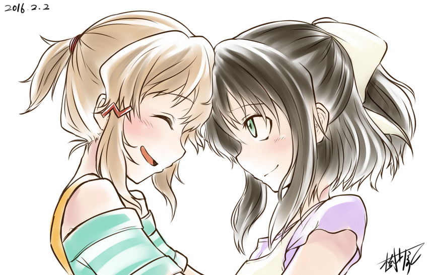 tachibana hibiki and kohinata miku (senki zesshou symphogear) drawn by judo_fuu
