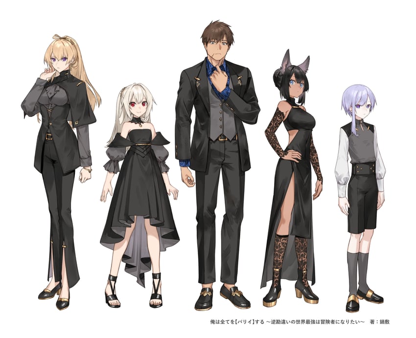 lynneburg clays, noor, rolo, ines, and sirene (ore wa subete wo parry suru) drawn by kawaguchi_(mojacome)