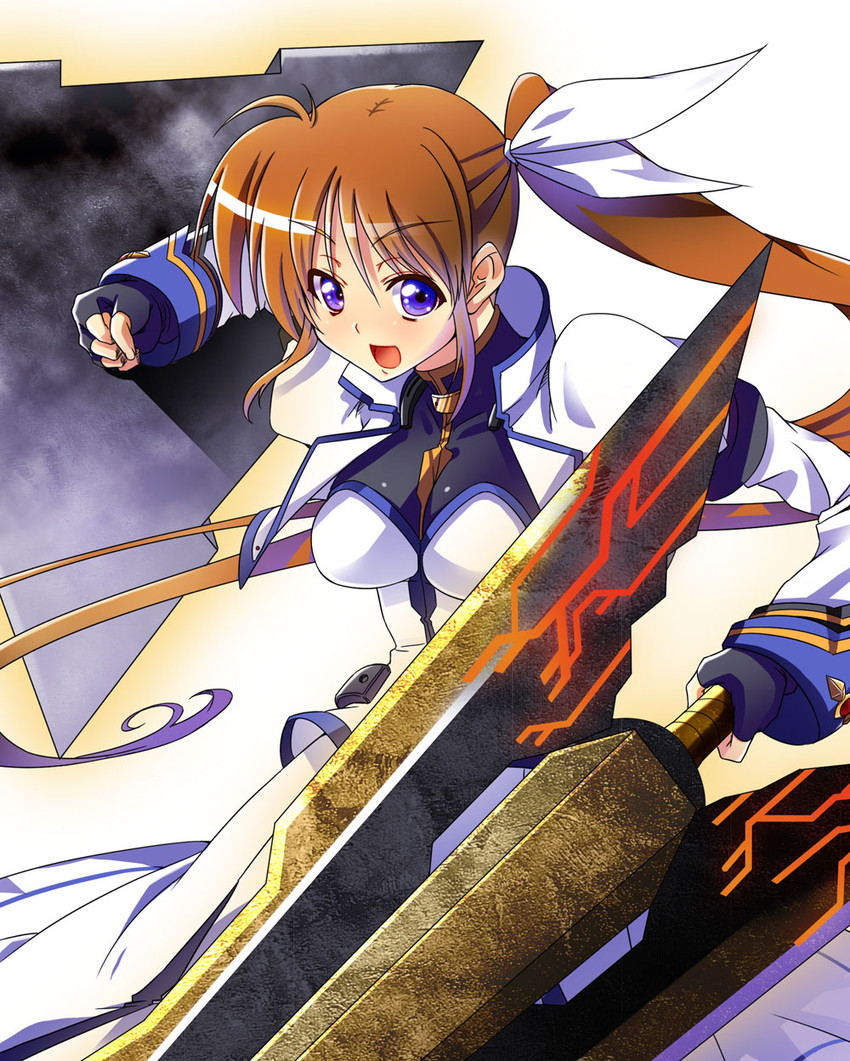 takamachi nanoha and raising heart (lyrical nanoha and 2 more) drawn by iga_tamaki