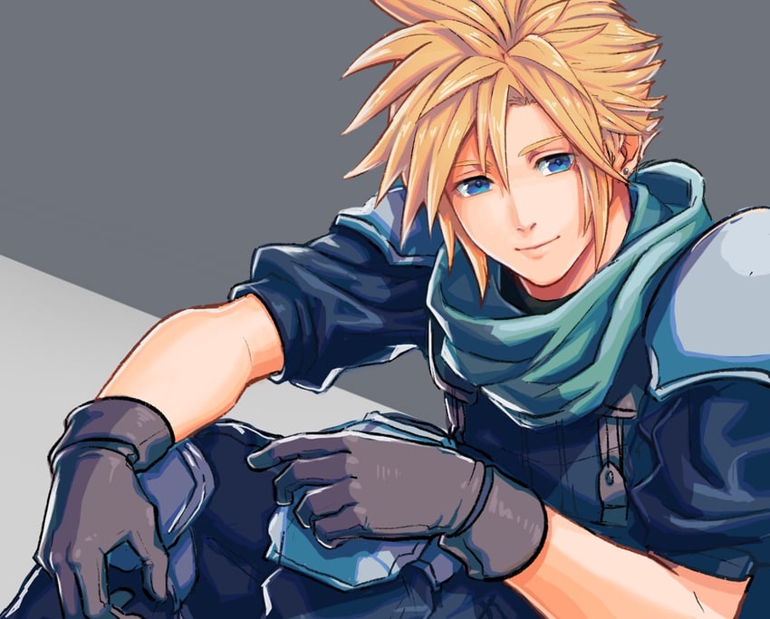 cloud strife (final fantasy and 2 more) drawn by uxspwt1u79uz1gu