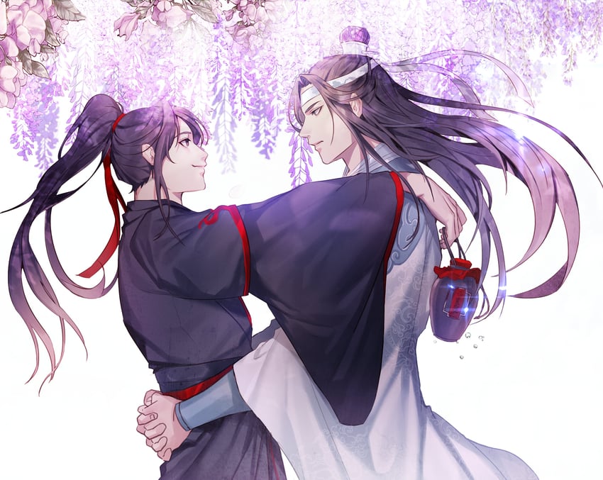 wei wuxian and lan wangji (modao zushi) drawn by jujeop
