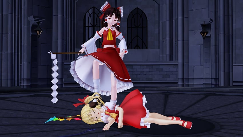 hakurei reimu and flandre scarlet (touhou)