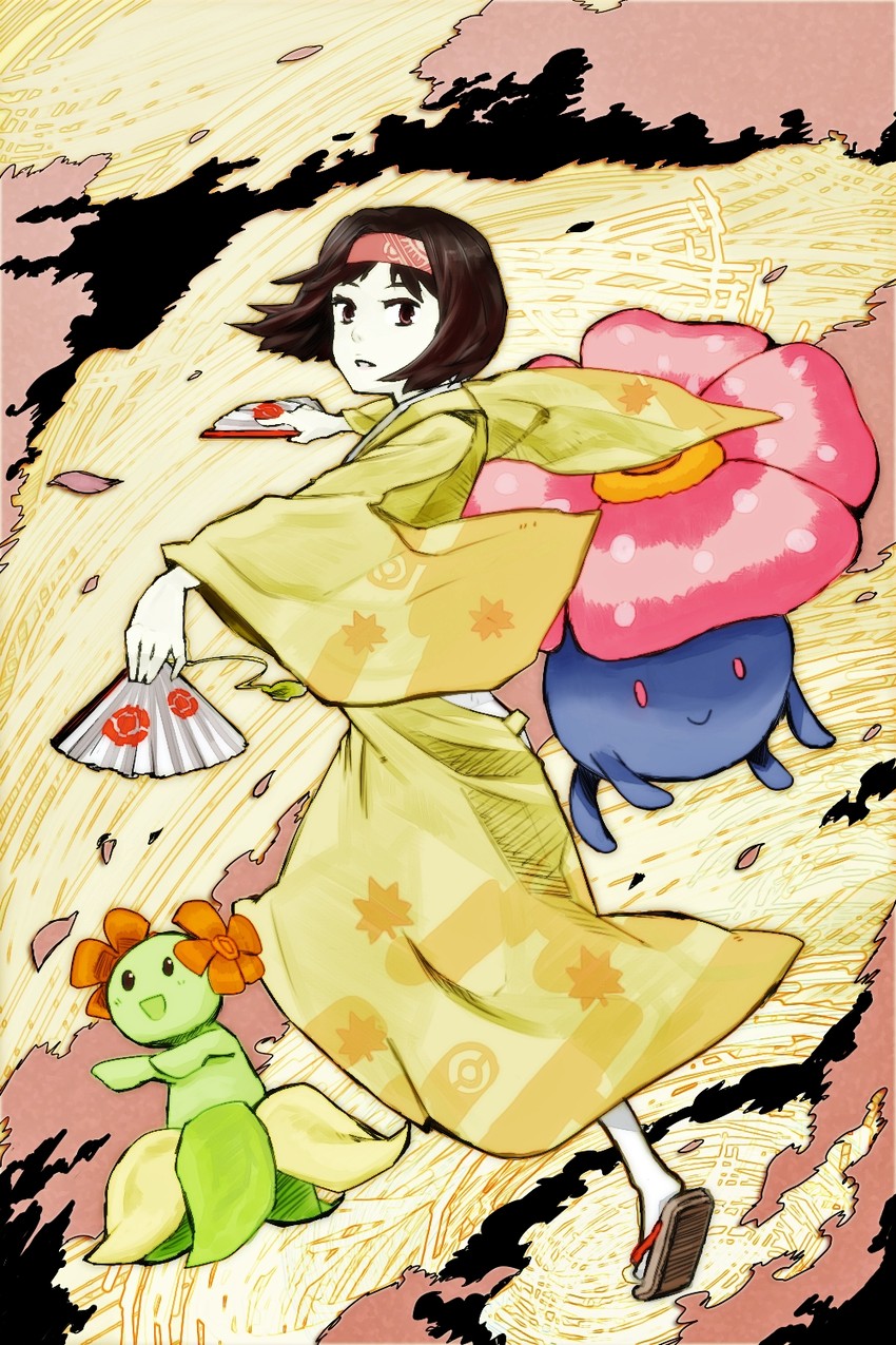 erika, vileplume, and bellossom (pokemon and 1 more) drawn by nagio_(nagi0)
