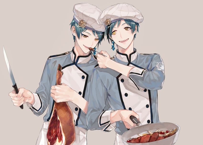 floyd leech and jade leech (twisted wonderland) drawn by chashibu