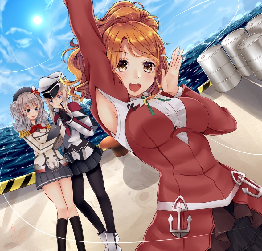 kashima, graf zeppelin, and aquila (kantai collection) drawn by narushima_kanna