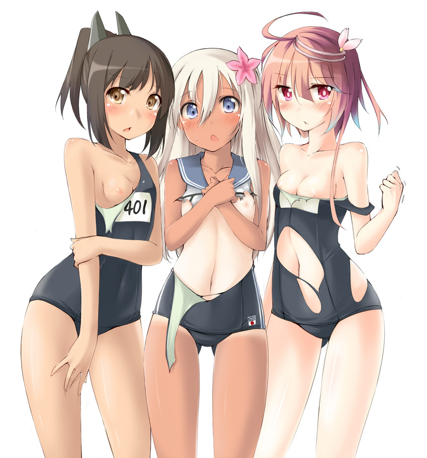 ro-500, i-58, and i-401 (kantai collection) drawn by kaminagi_(kaminagi-tei)