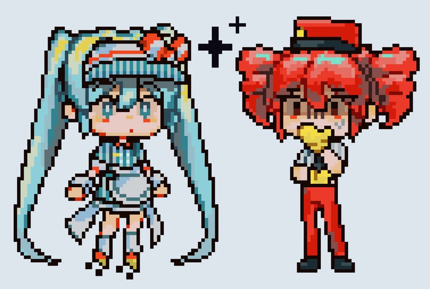 hatsune miku and kasane teto (vocaloid and 2 more) drawn by goomyloid