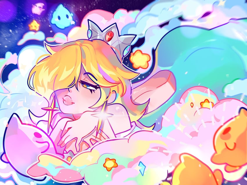 rosalina and luma (mario and 1 more) drawn by spybblez