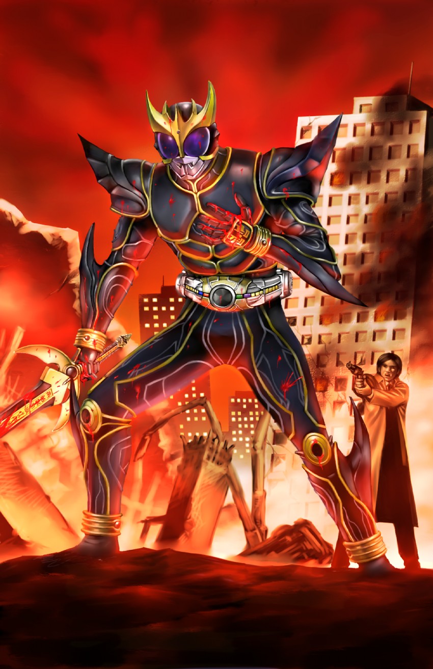 kamen rider kuuga and ichijou kaoru (kamen rider and 1 more) drawn by yusao