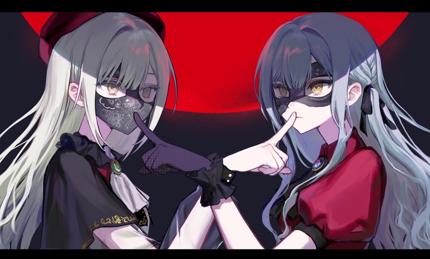 togawa sakiko, wakaba mutsumi, mortis, and oblivionis (bang dream! and 2 more) drawn by kuukip