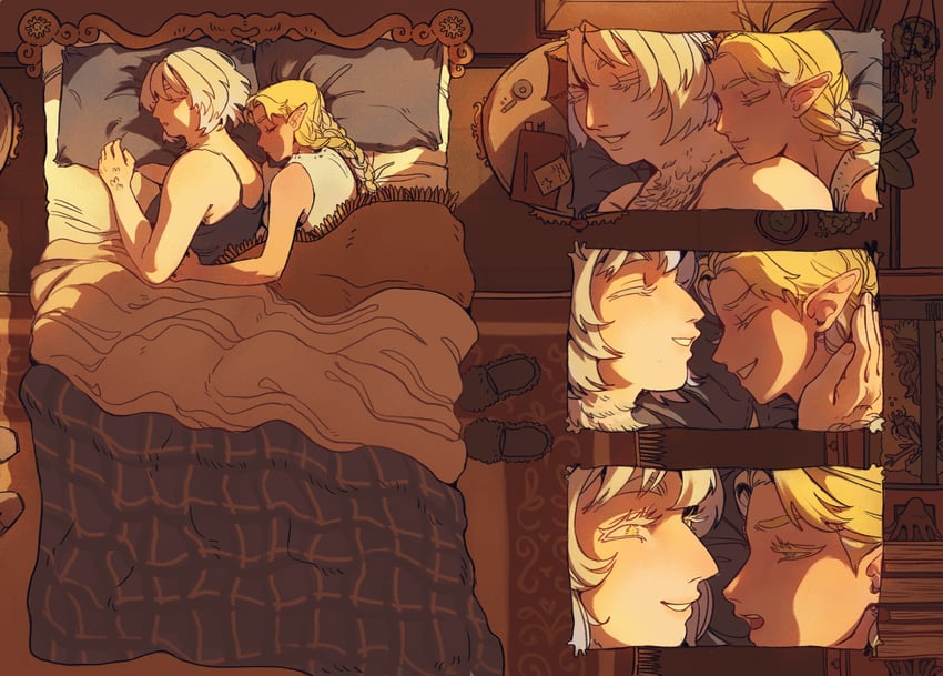 marcille donato and falin touden (dungeon meshi) drawn by granadolis