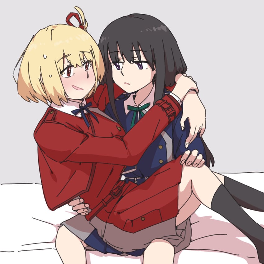 nishikigi chisato and inoue takina (lycoris recoil) drawn by daimyo0208
