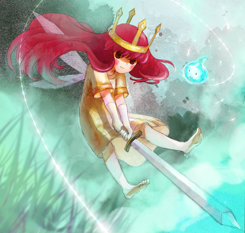 princess aurora and igniculus (child of light) drawn by nukotama