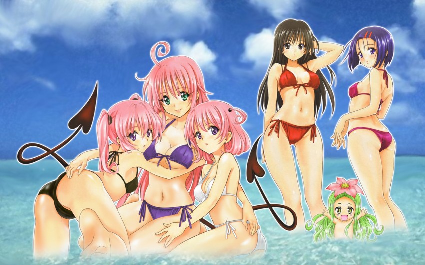 momo velia deviluke, lala satalin deviluke, kotegawa yui, sairenji haruna, nana asta deviluke, and 1 more (to love-ru) drawn by yabuki_kentarou