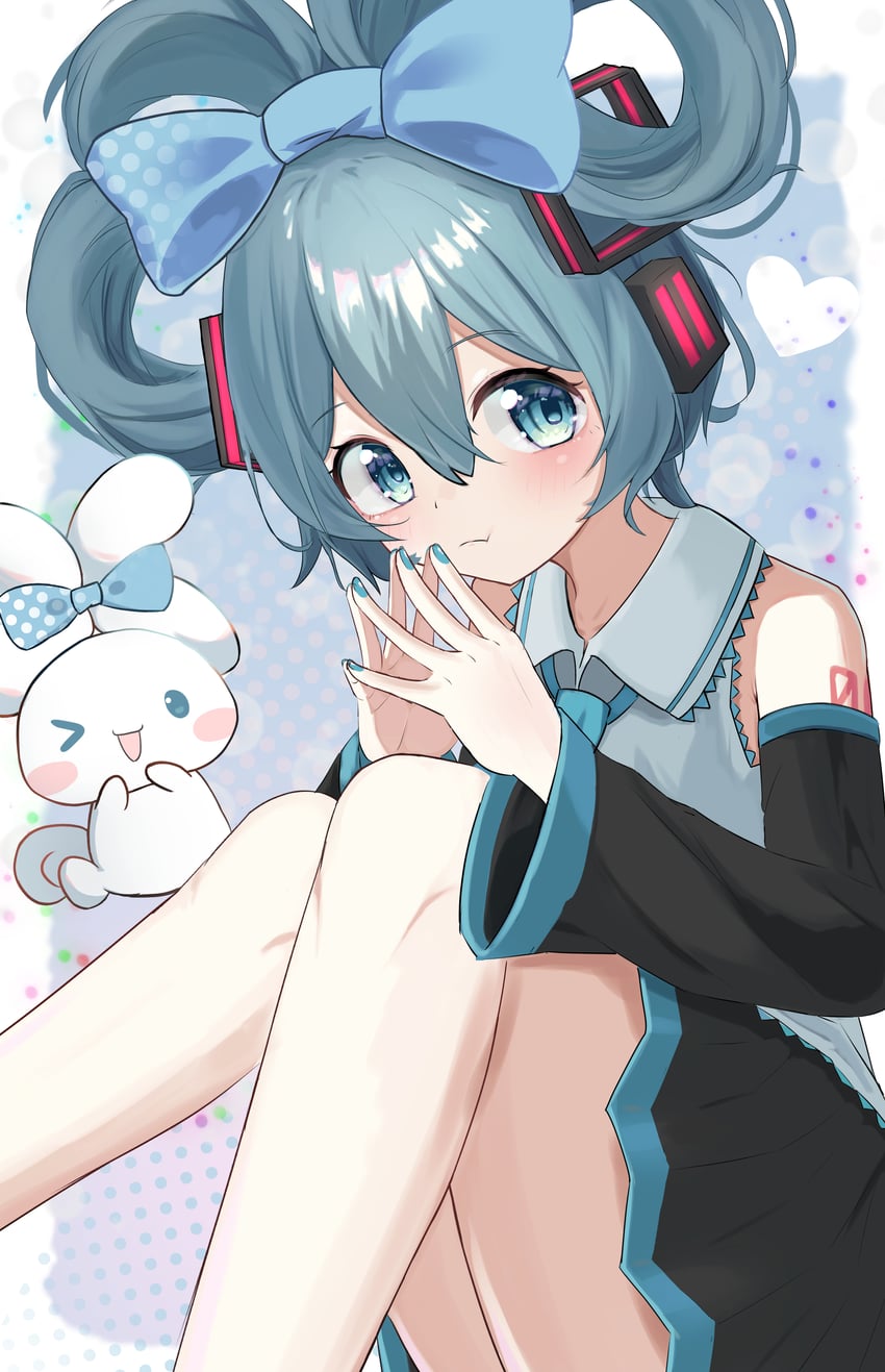 hatsune miku, cinnamoroll, and cinnamiku (vocaloid and 2 more) drawn by spiral_(udon)