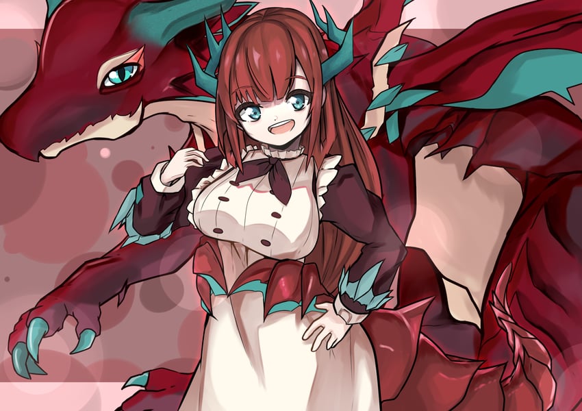 kitchen dragonmaid and dragonmaid tinkhec (yu-gi-oh!) drawn by denyel