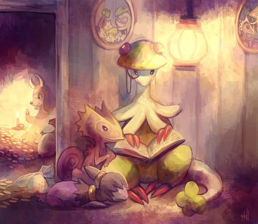 miltank, breloom, shroomish, kecleon, deino, and 3 more (pokemon and 1 more) drawn by glitchedpuppet