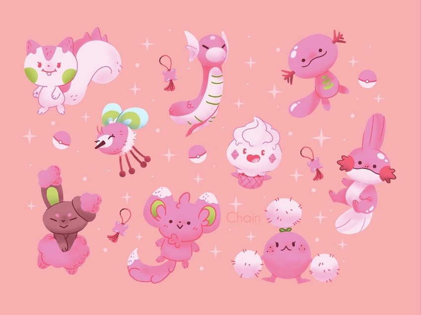mudkip, pachirisu, wooper, buneary, cutiefly, and 4 more (pokemon) drawn by soanjaconnac