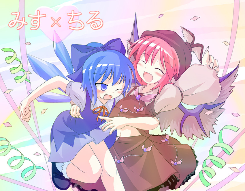 cirno and mystia lorelei (touhou) drawn by des_(namaasi)