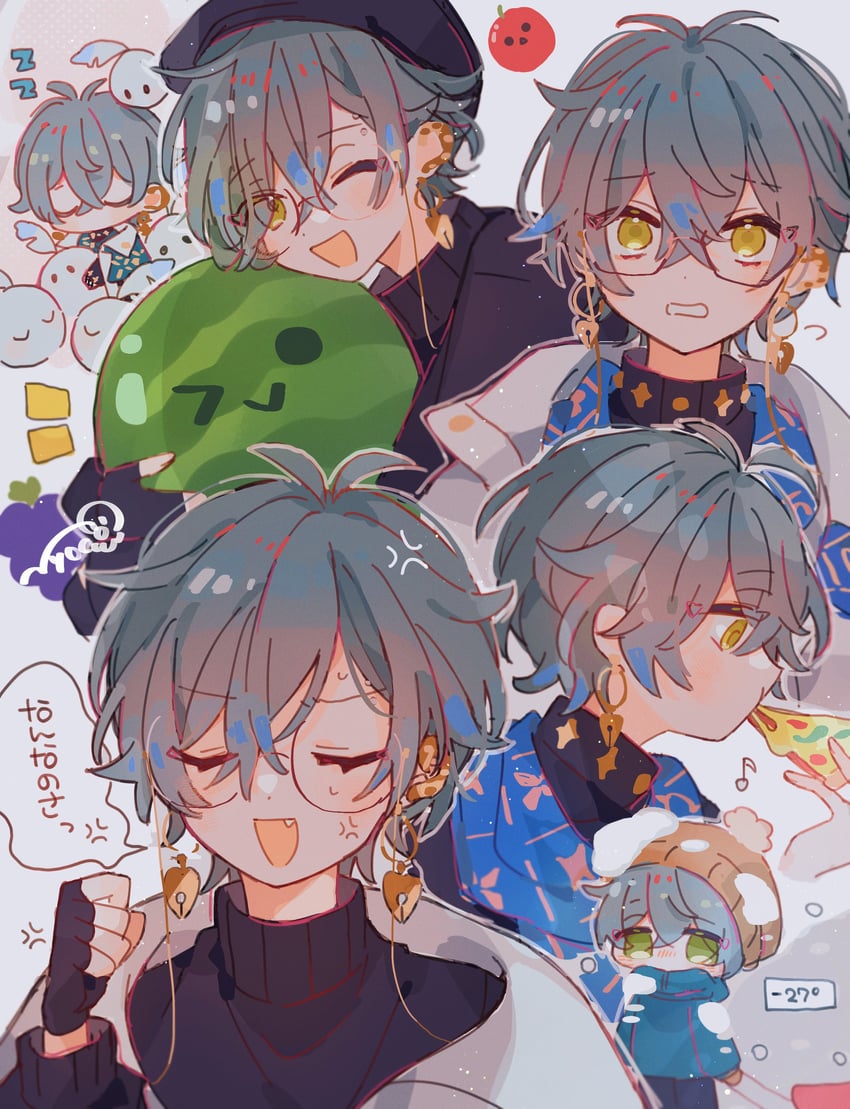 ike eveland and quilldren (nijisanji and 2 more) drawn by myoco