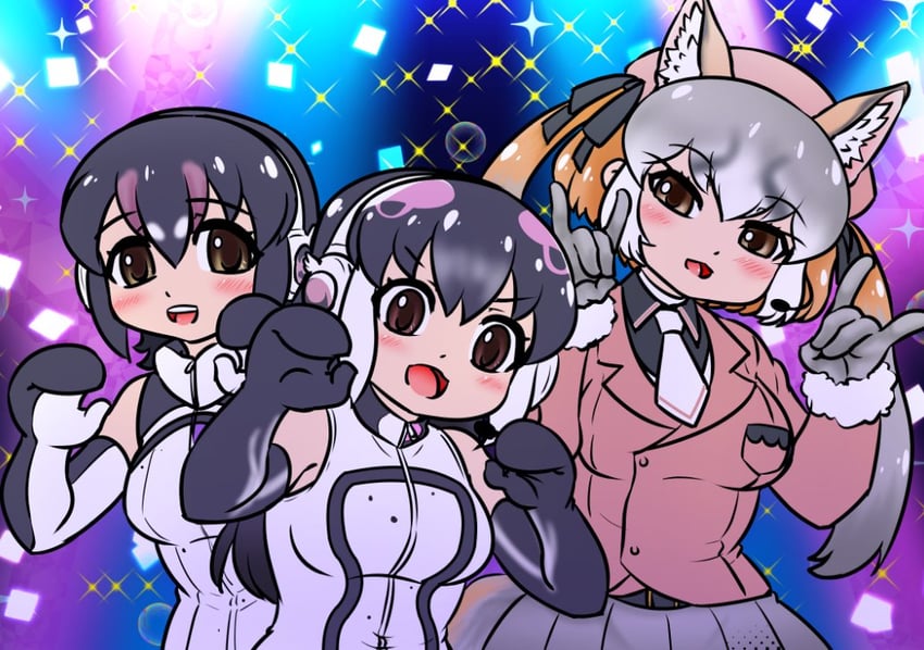 island fox, humboldt penguin, and african penguin (kemono friends and 1 more) drawn by edamamezooooo