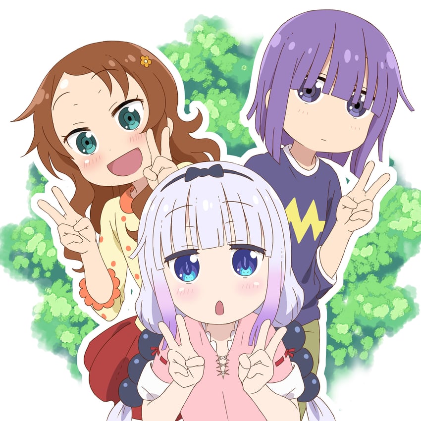 kanna kamui, saikawa riko, and magatsuchi shouta (kobayashi-san chi no maidragon) drawn by kagero_(plusup)