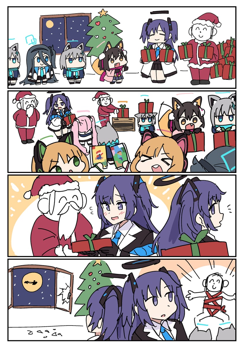 sensei, yuuka, doodle sensei, shiroko, aris, and 5 more (blue archive) drawn by tenten_(chan4545)