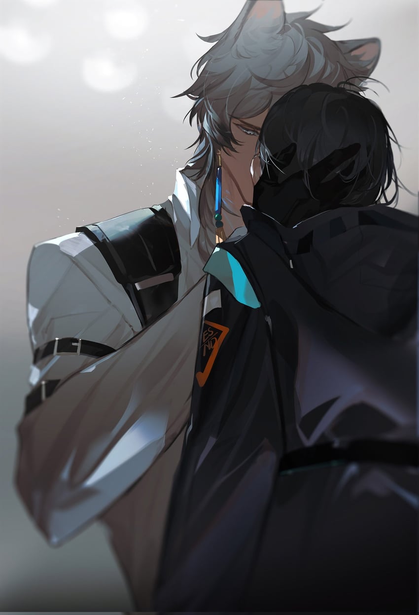 doctor, male doctor, and silverash (arknights) drawn by akai_999