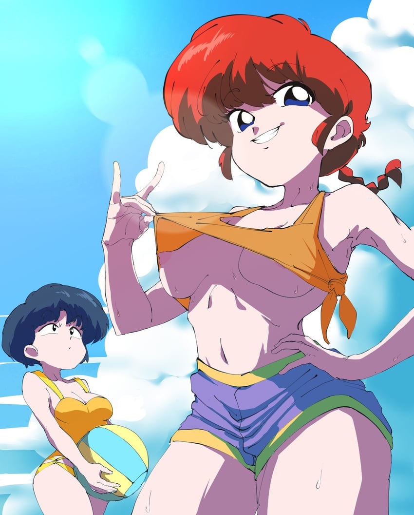 ranma-chan and tendou akane (ranma 1/2) drawn by undo._(redo.)