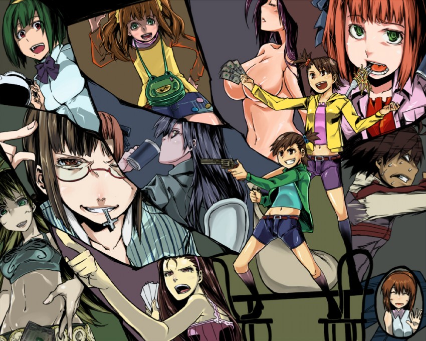 hoshii miki, kisaragi chihaya, amami haruka, kikuchi makoto, minase iori, and 7 more (idolmaster and 1 more) drawn by hujiya