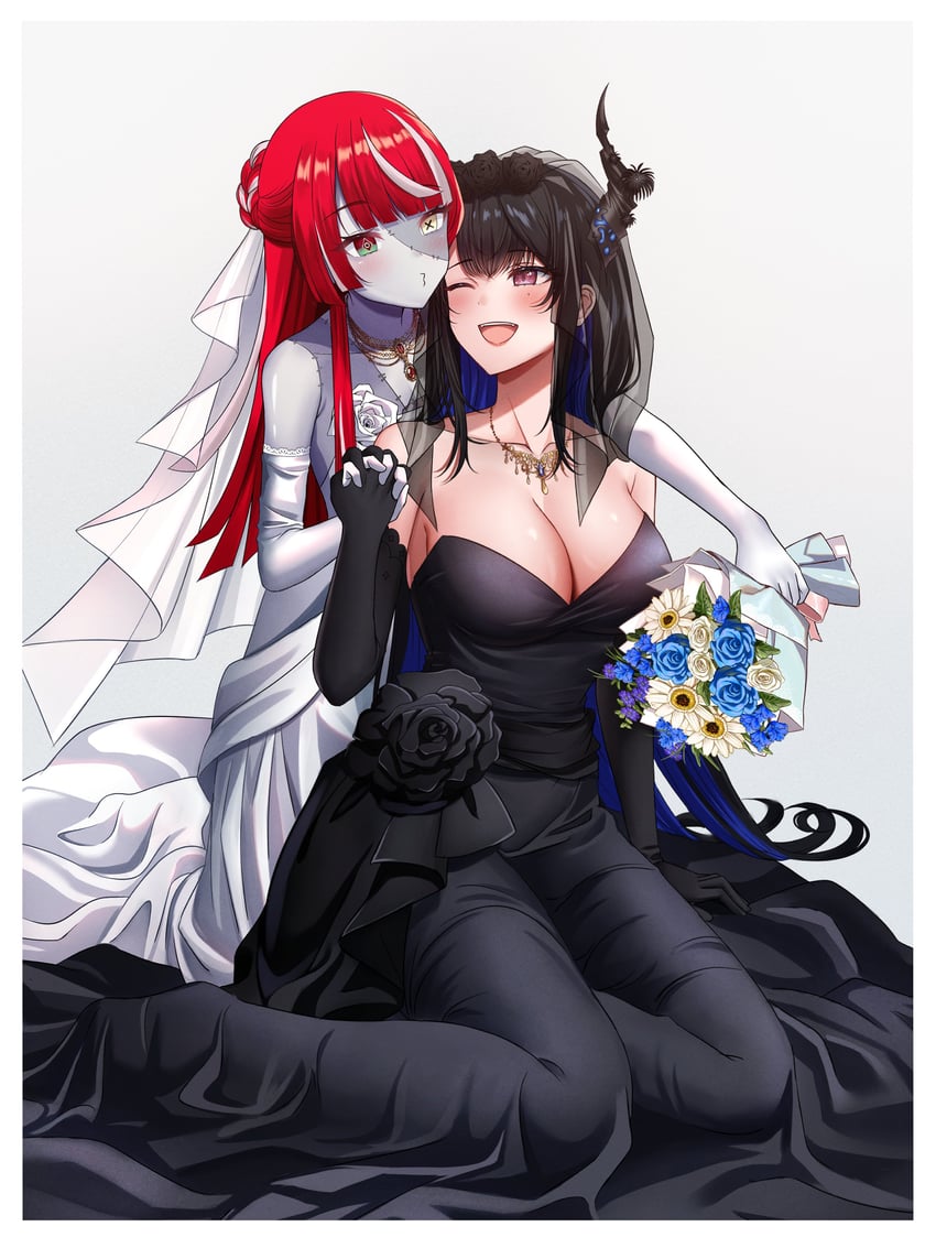 nerissa ravencroft and kureiji ollie (hololive and 2 more) drawn by sei_joshikou