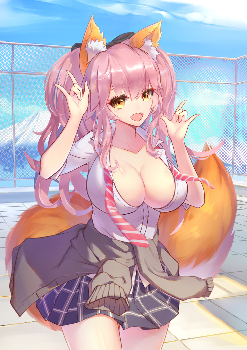 tamamo and tamamo jk (fate and 2 more) drawn by liu_lan