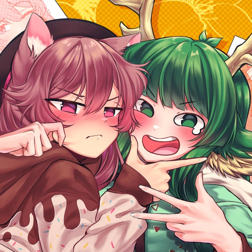 haruka karibu and arai shinomiya (indie virtual youtuber) drawn by shinomiya_arts