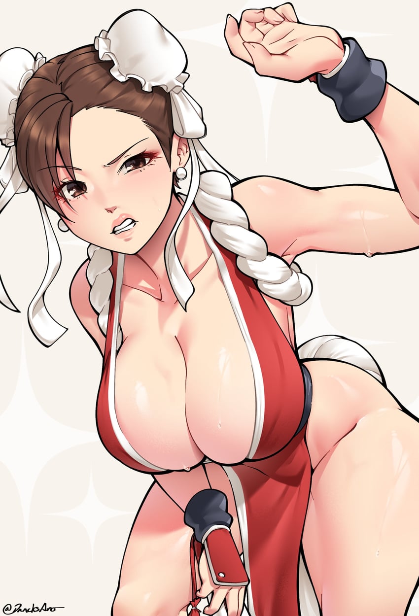 chun-li and shiranui mai (street fighter and 3 more) drawn by dracksart
