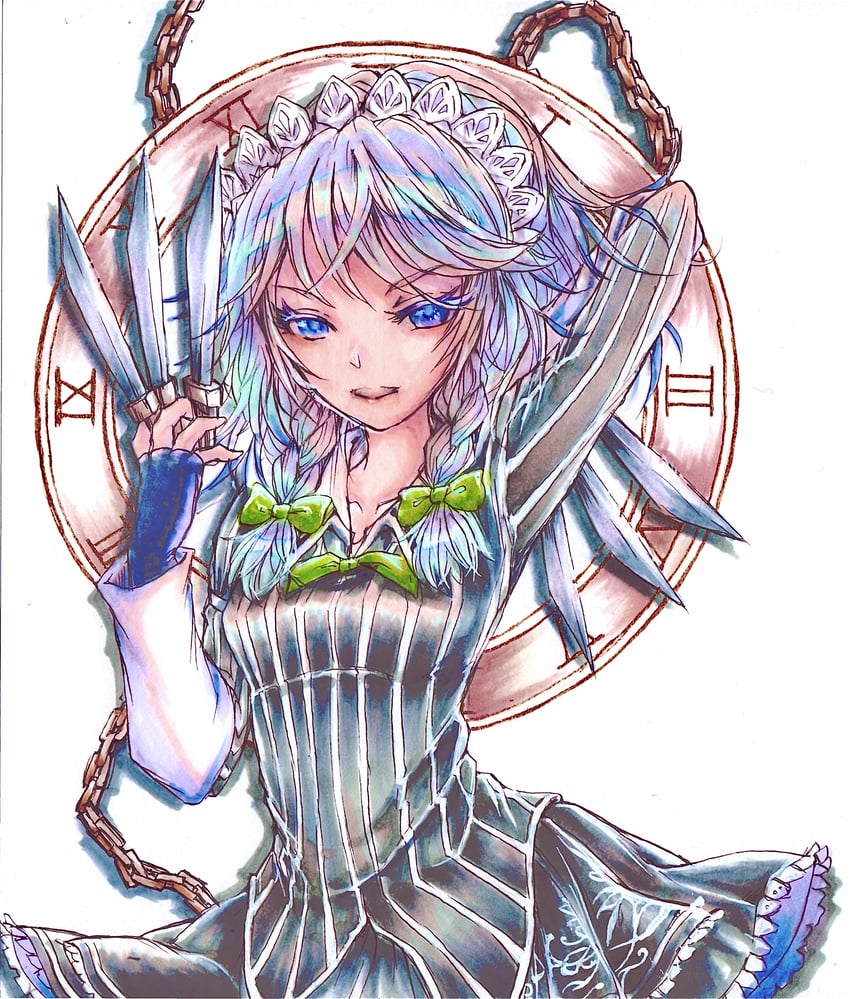 izayoi sakuya (touhou and 1 more) drawn by tpamjdsta_(usatokurasu)