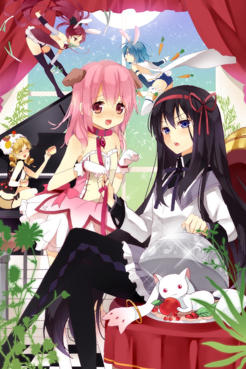 akemi homura, kaname madoka, miki sayaka, sakura kyoko, tomoe mami, and 2 more (mahou shoujo madoka magica) drawn by kurot