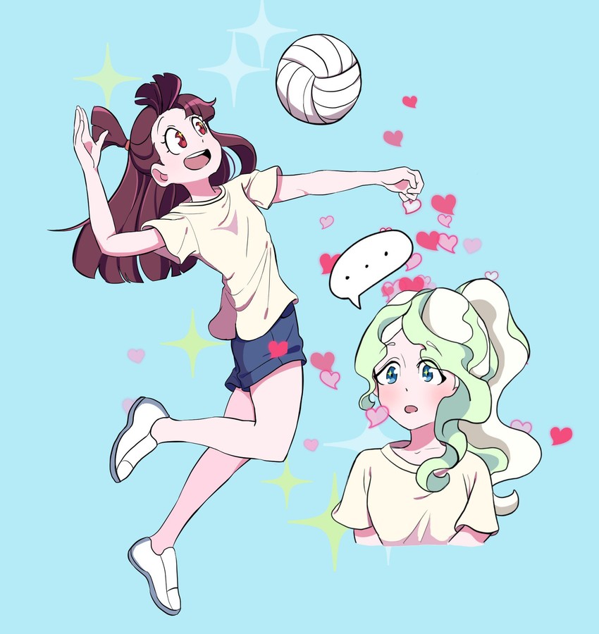 kagari atsuko and diana cavendish (little witch academia) drawn by scream_lwa