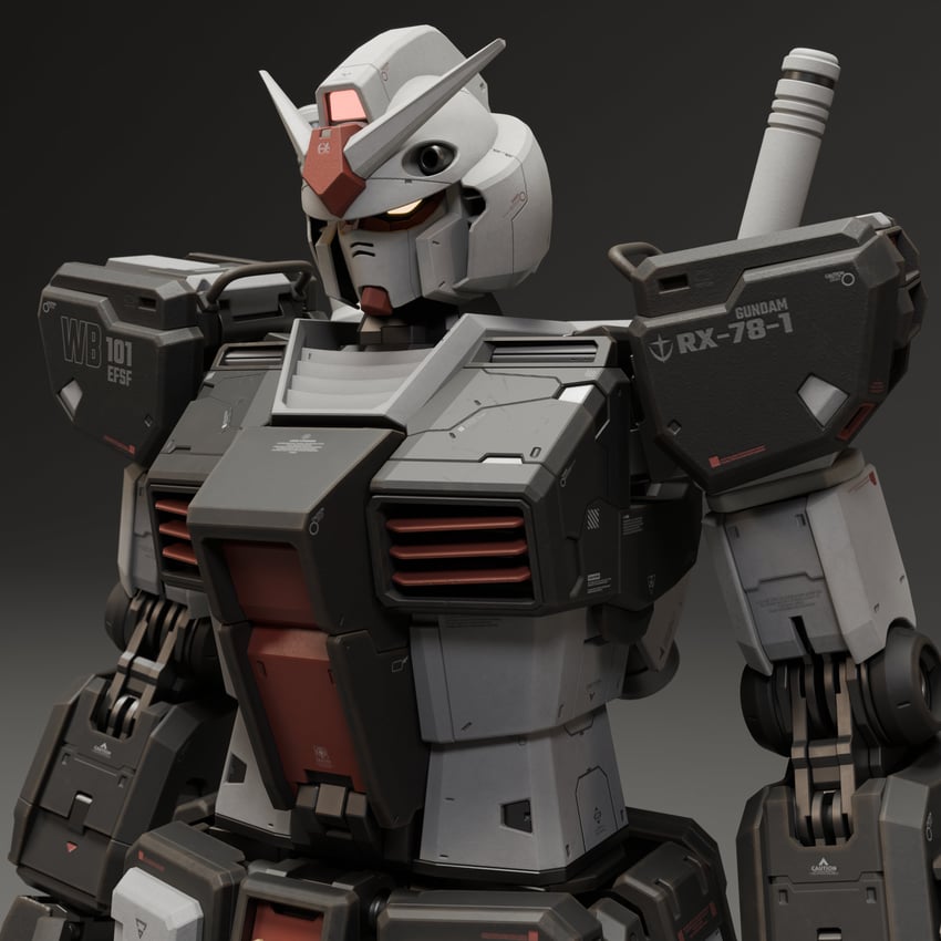 prototype gundam and rx-78-1 gundam local type (gundam and 2 more) drawn by mjeff