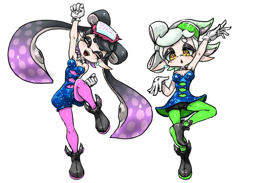 callie and marie (splatoon and 1 more) drawn by koharu2.5