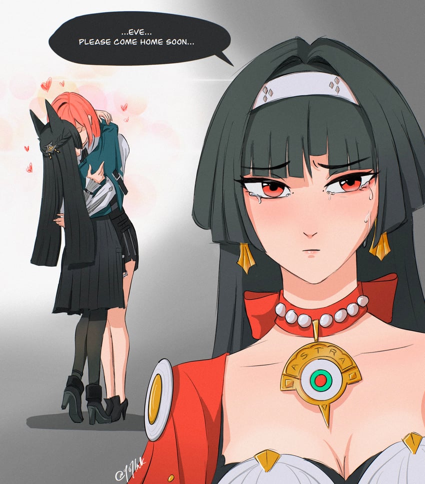 hoshimi miyabi, tsukishiro yanagi, and astra yao (zenless zone zero) drawn by 9o7ink