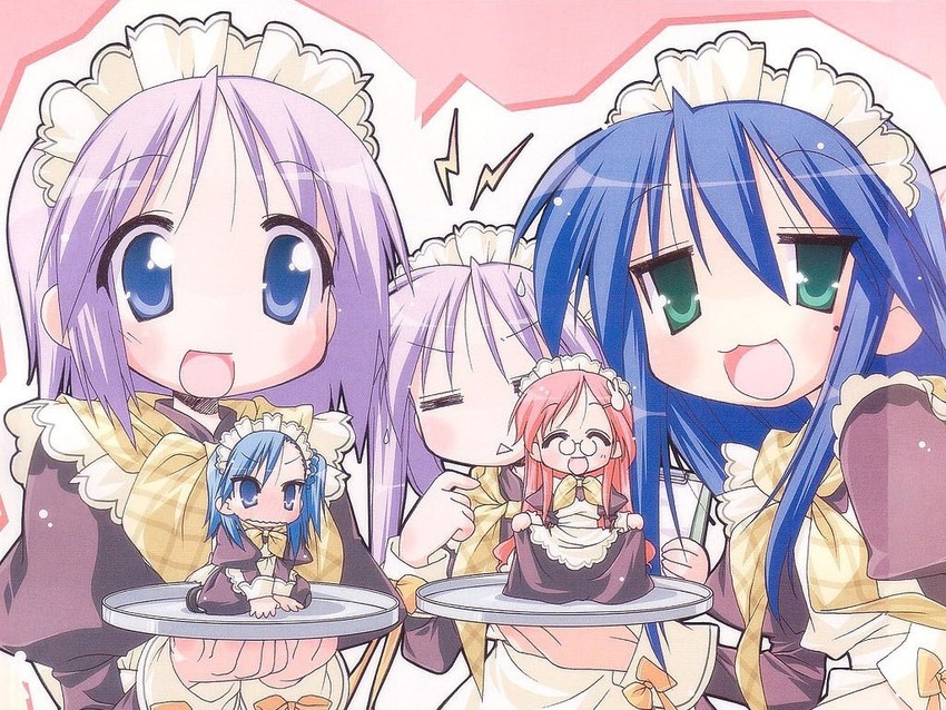 hiiragi kagami, izumi konata, hiiragi tsukasa, miyakawa hikage, and miyakawa hinata (lucky star and 1 more) drawn by yoshimizu_kagami