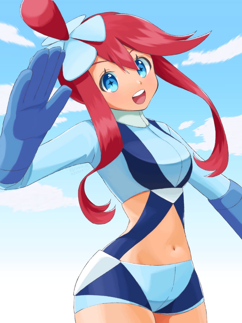 skyla (pokemon and 1 more) drawn by ebiura_akane