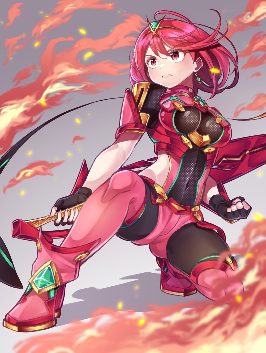 pyra (xenoblade chronicles and 2 more) drawn by shiiba_hiromi