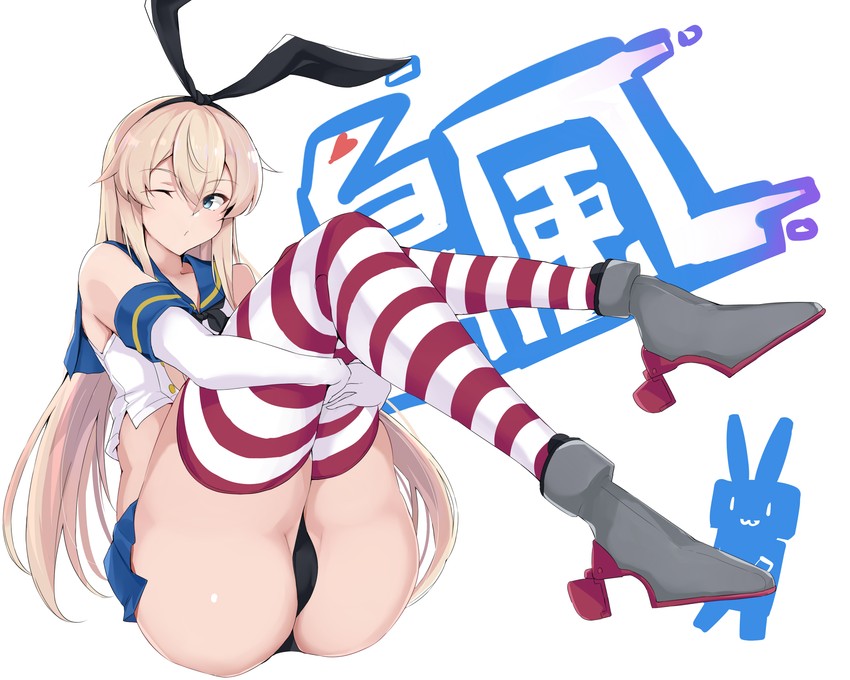 shimakaze and rensouhou-chan (kantai collection) drawn by maruyaa_(malya1006)