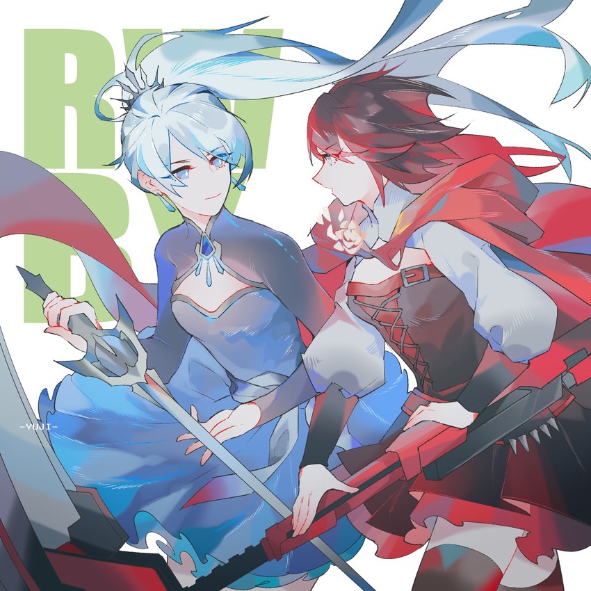 ruby rose and weiss schnee (rwby) drawn by yuji_(fantasia)