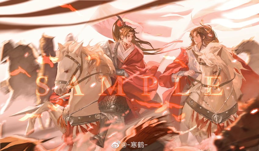 zhou yu and sun ce (wang chuan feng hua lu) drawn by han_he