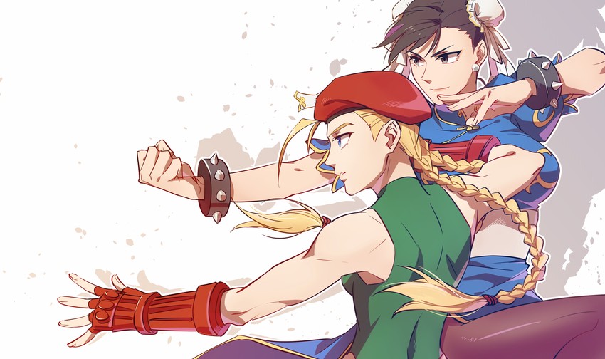 chun-li and cammy white (street fighter and 1 more) drawn by yuiofire
