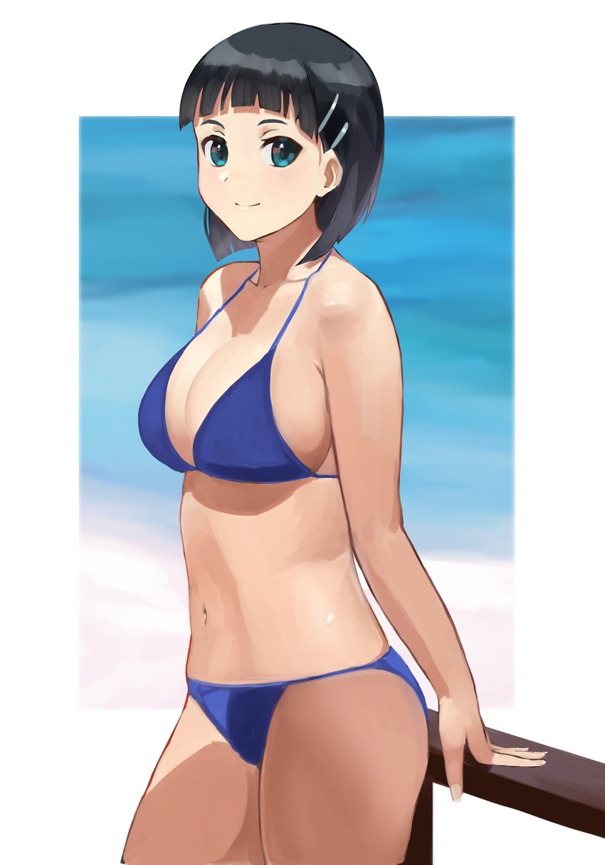 kirigaya suguha (sword art online) drawn by kurokami_kinniku_matsuri