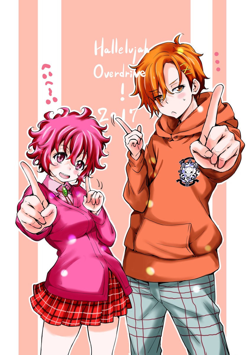 makime wakaba and kumori touya (hallelujah overdrive!) drawn by takata_koutarou