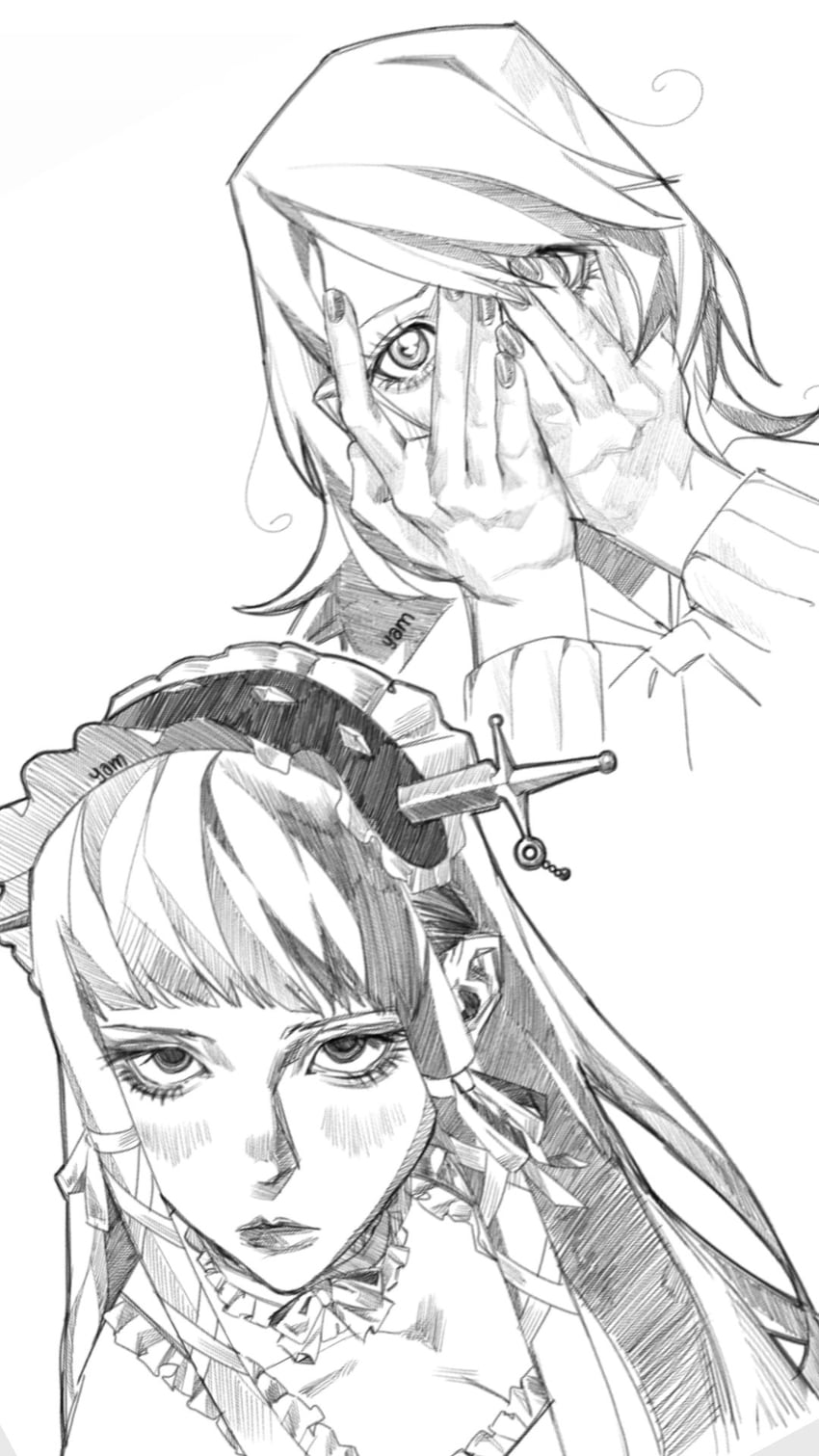 takeba yukari and yoshino chidori (persona and 1 more) drawn by yammichuu